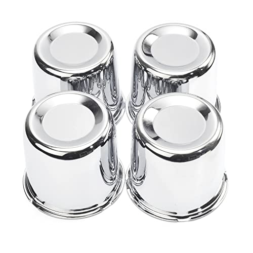 RTrhinoTuning 4PCS 3.31in Push Through Trailer Wheel Center Caps Hub Caps for 84mm/ 3.31" Truck Rim Bores Chrome Center Cap for Rims - Image 1