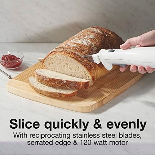 Proctor Silex Easy Slice Electric Knife for Meat Slicing, Poultry, Bread, Crafting Foam and More, Lightweight with Contoured Grip, White, (74312) - Image 3