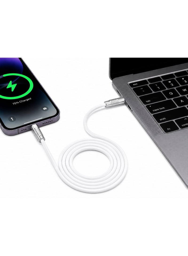 كابل للشحن السريع ونقل البيانات (120 سم) مزود بموصلات USB-C وLightning. متوافق مع أجهزة iPhone وiPad. الطراز RC-C053. - Image 2
