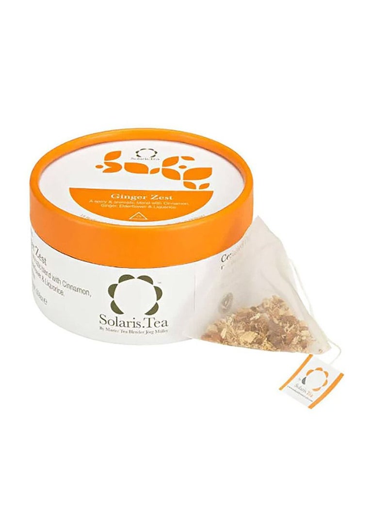 Solaris.Tea - Ginger Zest, Organic Whole Leaf Biodegradable Pyramid Teabags x 15 - Image 1