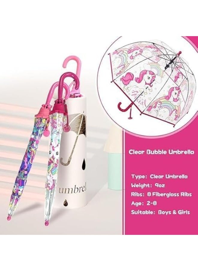 HZYH Kids Clear Bubble Umbrella Transparent Dome See Through Child Umbrellas with Pinch Proof Closure and Easy Grip Hook Handle Safe Design Easy Care for Rain Boys Girls, One  Size - Image 4