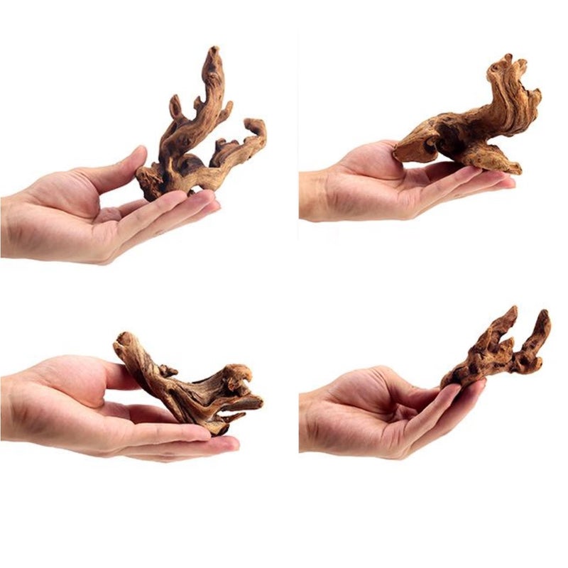 YZHZOM Small Natural Driftwood for Aquarium Styling Carefully Selected Natural Aquarium Decor Driftwood for Reptile Tank Reptile Tank Wood Decor (Driftwood 4-6inch 4pcs) - Image 1
