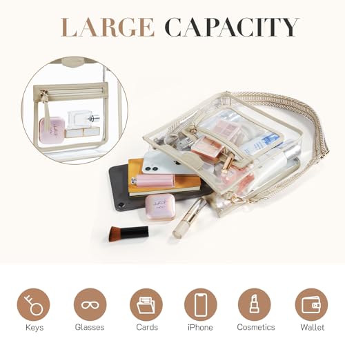 Missnine Clear Crossbody Bags for Women Stadium Approved Clear Purse for Concert Transparent Plastic Bag with Guitar Strap - Image 3