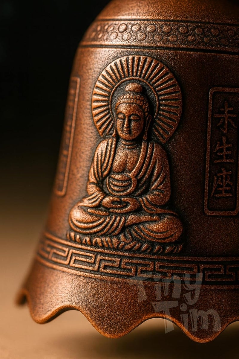 Tiny Tim Store Guardian Bell with Evil Eye Charm – Protective Motorcycle & Car Accessory – Tibetan-Inspired Design – Wards Off Negative Energy – Ideal Gift for Bikers & Travelers - Image 3