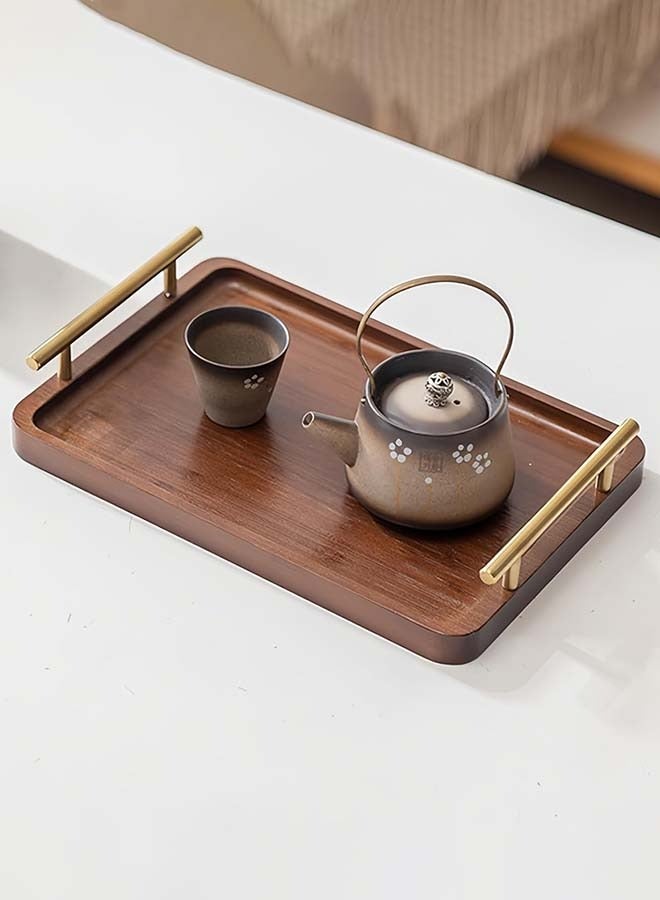 ثمانية فيبيهاوس صينية تقديم قهوة بمقابض ذهبية صنية صفيرة، طبق تقديم، صينية خشب صينية طعام للفطور، صحن خشب القهوة، العشاء، وحفلات البار، طبق حلوى، صينية ديكور للمطبخ، غرفة النوم طوفرية تقديم القهوة صحن خشب (30 × 20 × 2 سم صحن تقديم) - Image 1