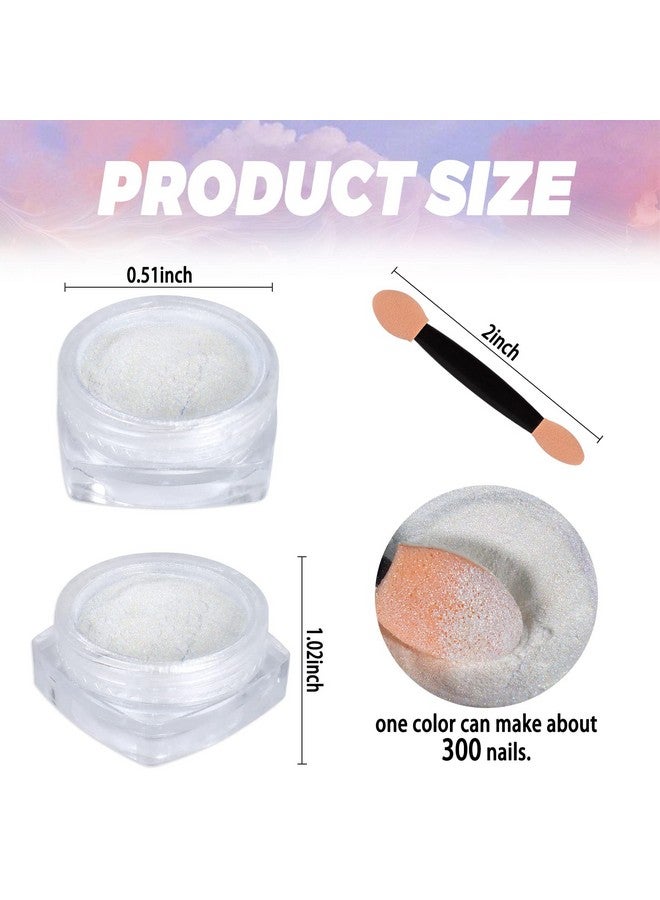 Laza Mermaid Pearl Chrome Nail Powder, 8 Colors Metallic Mirror Effect Pigment, Iridescent Aurora Nail Glitter Dust Kit for Gel Nail Art Decoration, Resin Craft, Gifts - Sweet Candy - Image 2