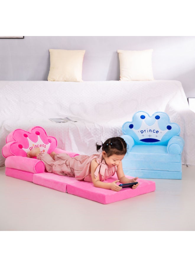 null - Long Children's Folding Sofa Bed Cartoon Baby Seat Kindergarten Nap Bed Lazy Small Sofa Wholesale-Color:Pink Monkey-Height:Three Layers (length 115cm, Width 50cm) - Image 1