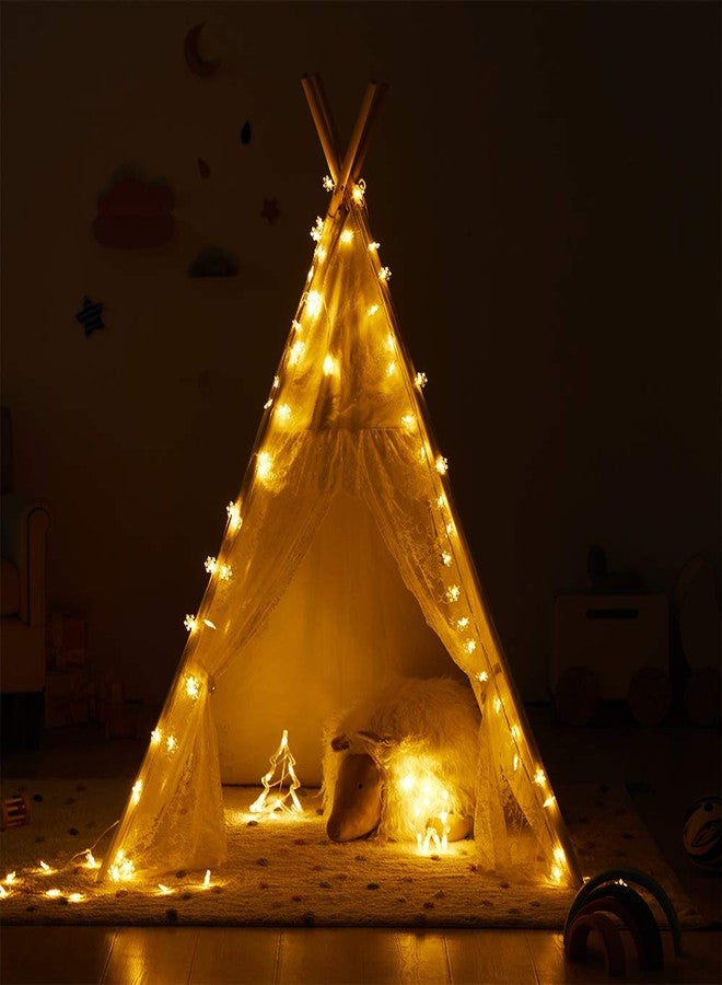 Asweets Kids Teepee Tent, Children Play Tent, Indoor Outdoor Cotton Play Tent for Girls & Boys Kids (White Lace Tent) - Image 2