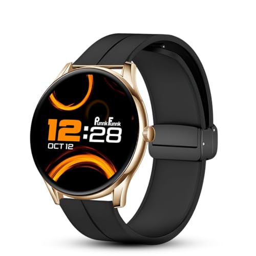 PunnkFunnk Glavito Round Dial Smartwatch 1.49" AMOLED Display, 100+ Sports Modes, IP67, Health Tracking, Bluetooth Calling, Crown Control, 100+ Watch Faces for Men & Women (Magnetic Black) - Image 1