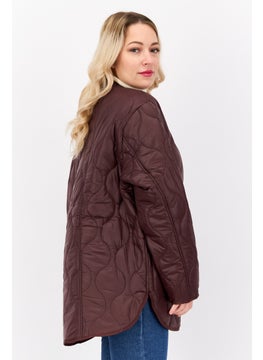 Black Tape Women Quilted Jacket, Maroon  - Image 1