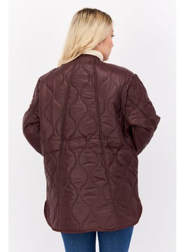 Black Tape Women Quilted Jacket, Maroon  - Image 2