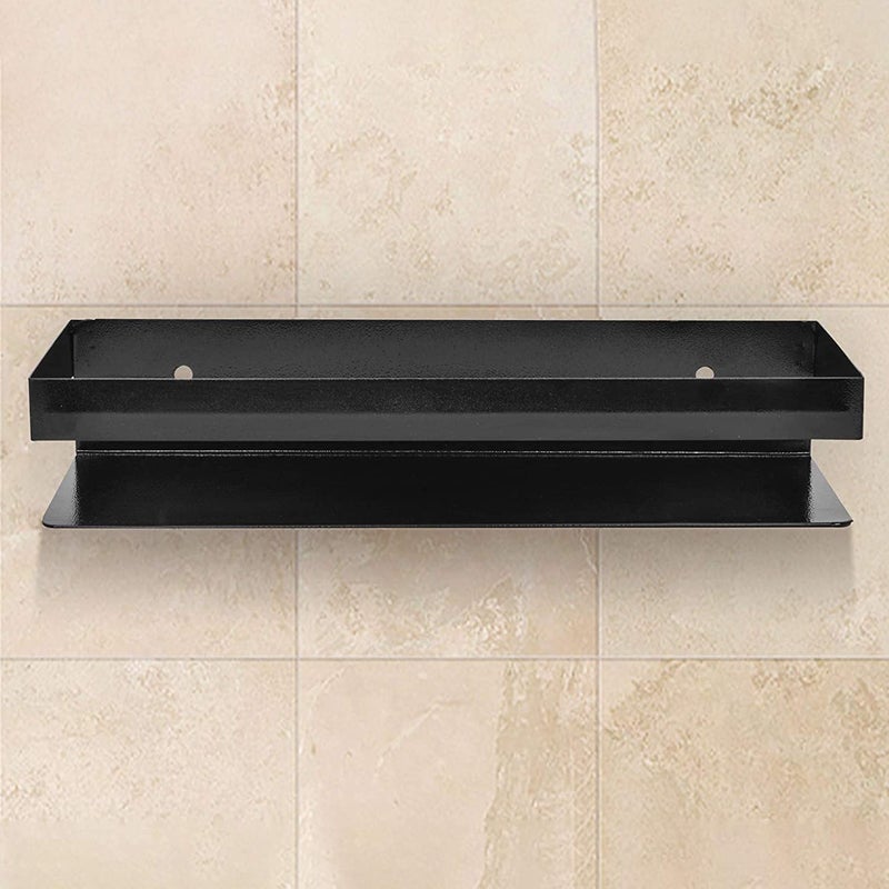 ZEELPETAL ZEELPETAL Powder Coated Metal MultiPurpose Bathroom Shelf Wall Mount Black 1  - Image 2