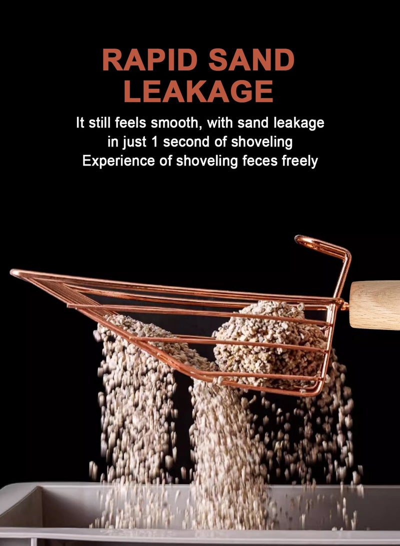 URbazaar Cat Litter Scoop Stainless Steel Metal, Non-Slip Beech handle Kitty Deep Shovel for Maximum Sifting, Durable Premium Non-Stick Aluminum Alloy Sifter Cat Litter Shovel - Image 4