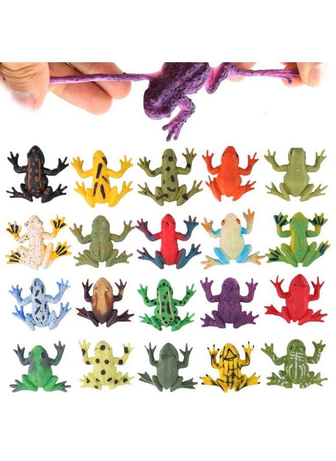 ValeforToy - Frog Toys 12 Pack Mini Rubber Frog Sets Super Stretches Material Tpr With Gift Bag Realistic Frog Figure Toys For Boy - Image 1