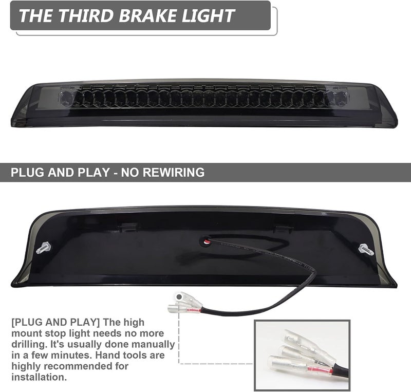 Gubebaili Third Brake Light Assembly for Nissan Titan and Frontier (Smoke Lens) - Image 5