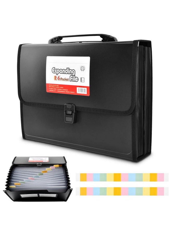 LVOERTUIG 26 Pockets Expanding File Accordion Folder with Handle, Letter A4 Paper Size Expandable Plastic File Folder Wallet Portable Document Organizer with Flap & Buckle for Travel School Office  - Image 1