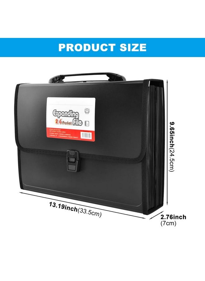 LVOERTUIG 26 Pockets Expanding File Accordion Folder with Handle, Letter A4 Paper Size Expandable Plastic File Folder Wallet Portable Document Organizer with Flap & Buckle for Travel School Office  - Image 3