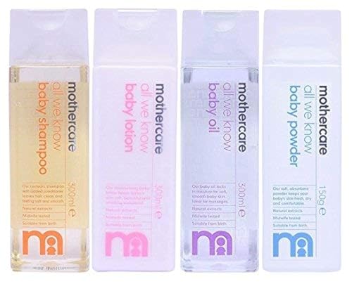 Mothercare All We Know Baby Shampoo (300ml), Baby Lotion (300ml), Baby Oil (300ml) and Baby Powder (150gm) Combo - Image 4