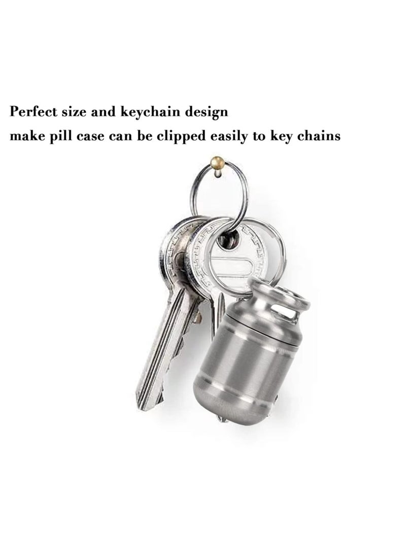 Suntown Portable Pill Case,Mini Pill Box, Titanium Alloy Medicine Holder, Waterproof Pill Warehouse with Keychain, First Aid Pill Container for Outdoor Sports, Camping, Hiking and Traveling (Small) - Image 4