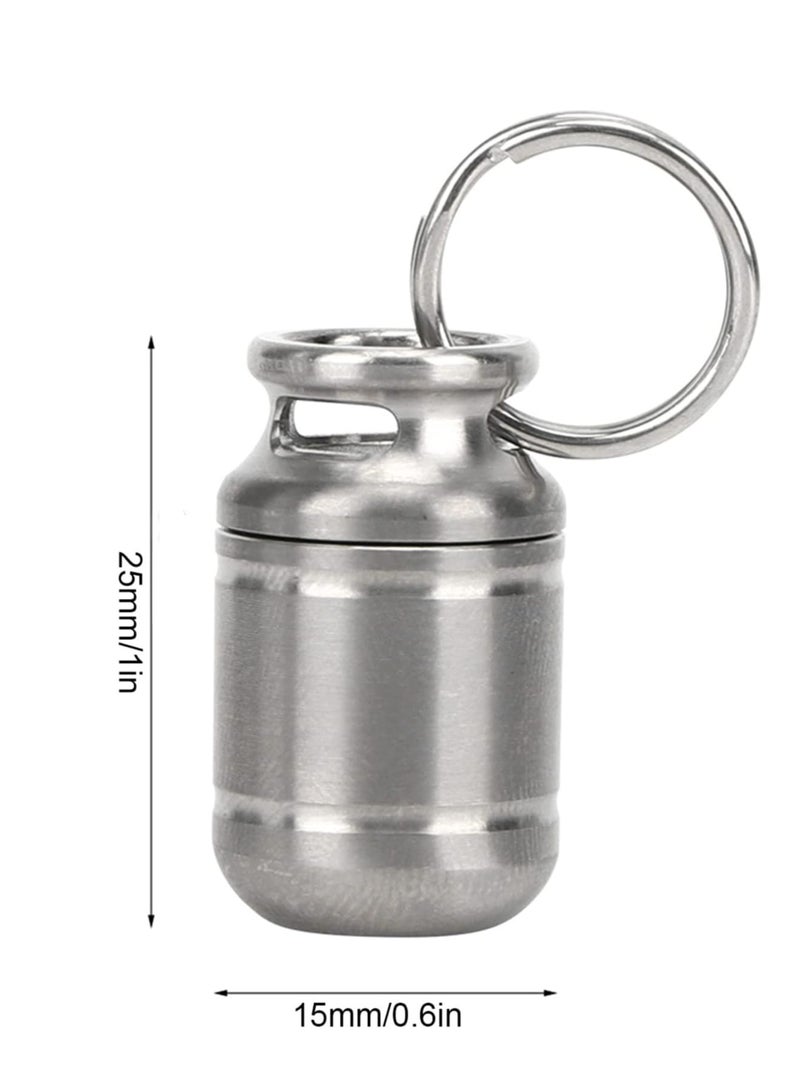 Suntown Portable Pill Case,Mini Pill Box, Titanium Alloy Medicine Holder, Waterproof Pill Warehouse with Keychain, First Aid Pill Container for Outdoor Sports, Camping, Hiking and Traveling (Small) - Image 2