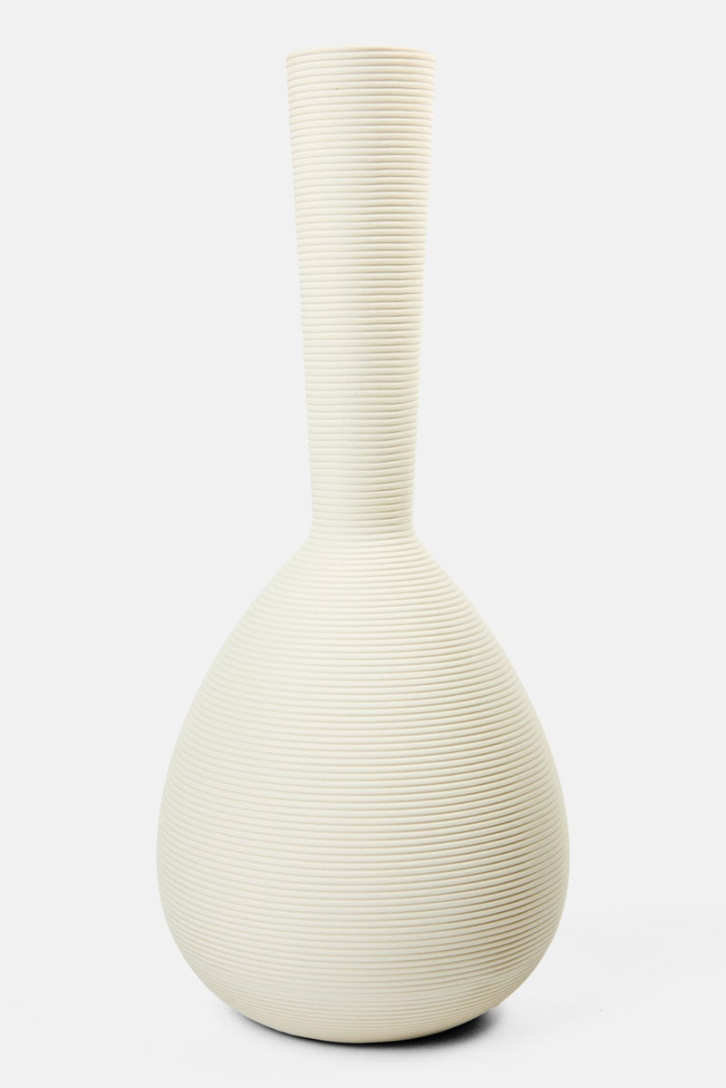 Muy Mucho Ceramic Vase 30 x 13 x 13 cm, Cream  - Image 1