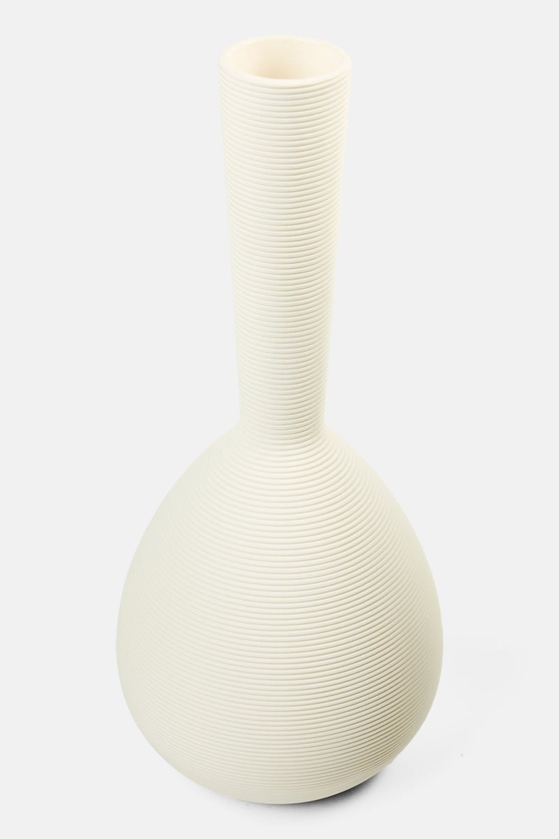 Muy Mucho Ceramic Vase 30 x 13 x 13 cm, Cream  - Image 2