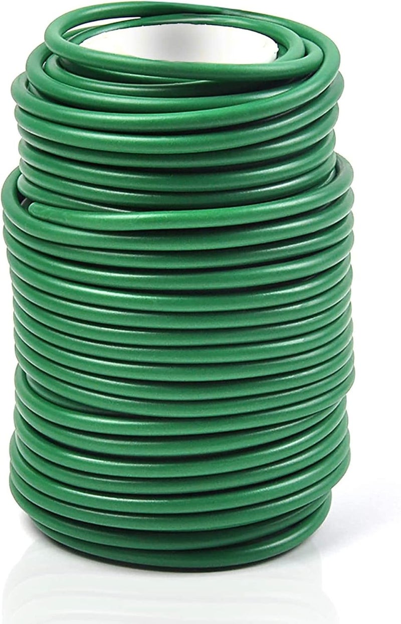 Delfino Garden Plant Wire Tie, Plant Tie, Tie Soft Twist Plant Ties - Green Support Plant Vines, Stems & Stalks, Support Tomato Branches Vines and Tying Up Cable Wires (Green) - Image 1