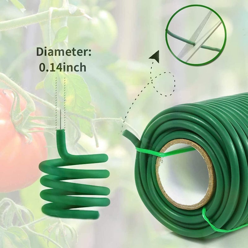 Delfino Garden Plant Wire Tie, Plant Tie, Tie Soft Twist Plant Ties - Green Support Plant Vines, Stems & Stalks, Support Tomato Branches Vines and Tying Up Cable Wires (Green) - Image 2
