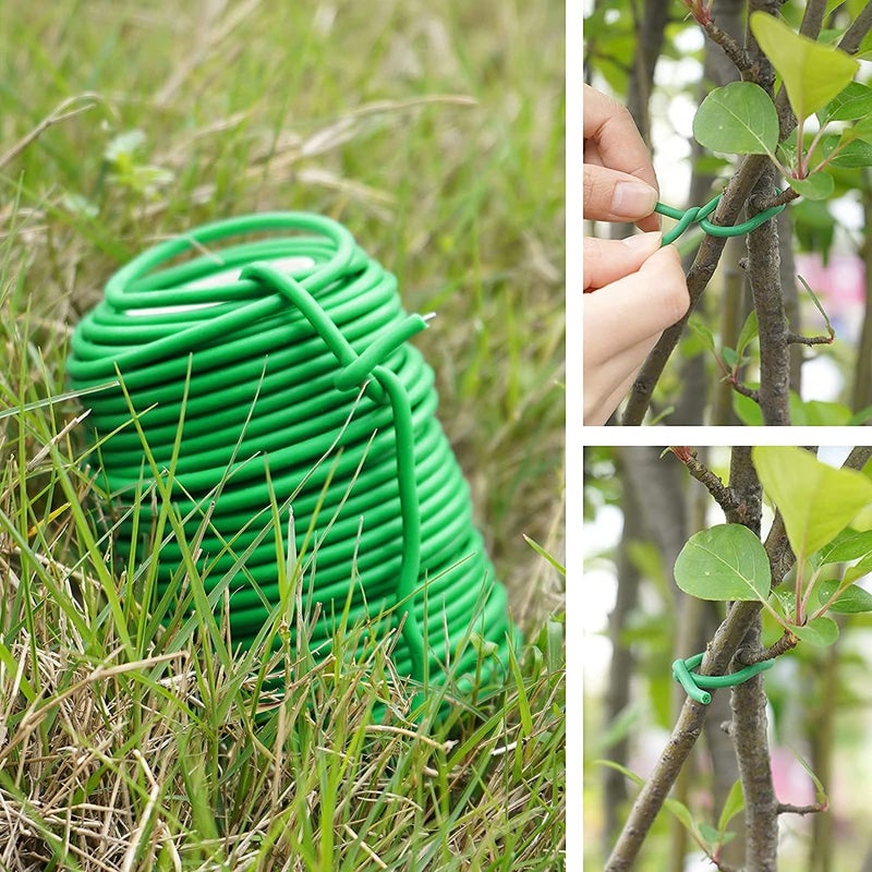 Delfino Garden Plant Wire Tie, Plant Tie, Tie Soft Twist Plant Ties - Green Support Plant Vines, Stems & Stalks, Support Tomato Branches Vines and Tying Up Cable Wires (Green) - Image 4