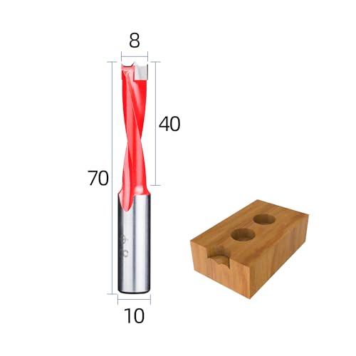 HUHAO Brad Point Boring Bit Dowel Drill Bits 8mm Dia x 70mm Long x 10mm Left Hand Carbide Tipped for CNC Dowel Drilling,Matched Replacement Bits for Hinge Boring Machine - Image 4