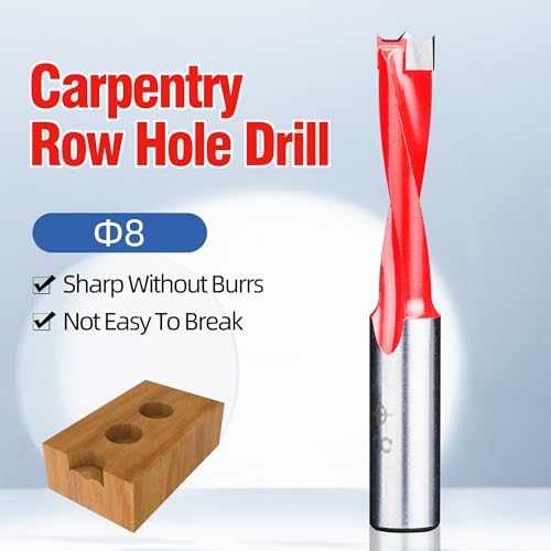HUHAO Brad Point Boring Bit Dowel Drill Bits 8mm Dia x 70mm Long x 10mm Left Hand Carbide Tipped for CNC Dowel Drilling,Matched Replacement Bits for Hinge Boring Machine - Image 5