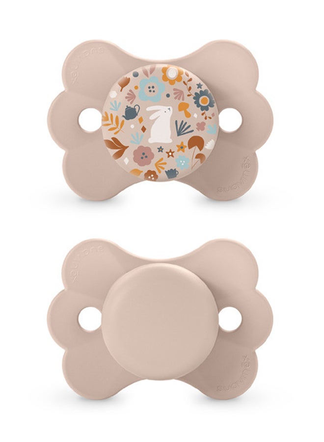SUAVINEX Sx Pro Ultra Soft Butterfly Shape Baby Pacifier For Babies 6-18 Months With Silicone Nipple Physiological Teat Safe For Baby Pack Of 2 - Pink - Image 1
