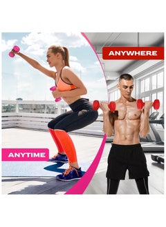 Yes4All Yes4All Neoprene Dumbbell Pair 1KG Hand Weight Strength Training for Home Gym Fitness - 1KG Pink  - Image 4