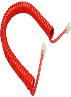 Four-core Telephone Handset Cable Cord 6Ft Modular Coiled RJ9/RJ10/RJ22 4P4C Standard Telephone Handset Cord Red Curly 1.8m
