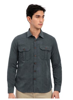 Beyoung Grey Panel Suede Shirt  - Image 5