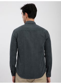 Beyoung Grey Panel Suede Shirt  - Image 3