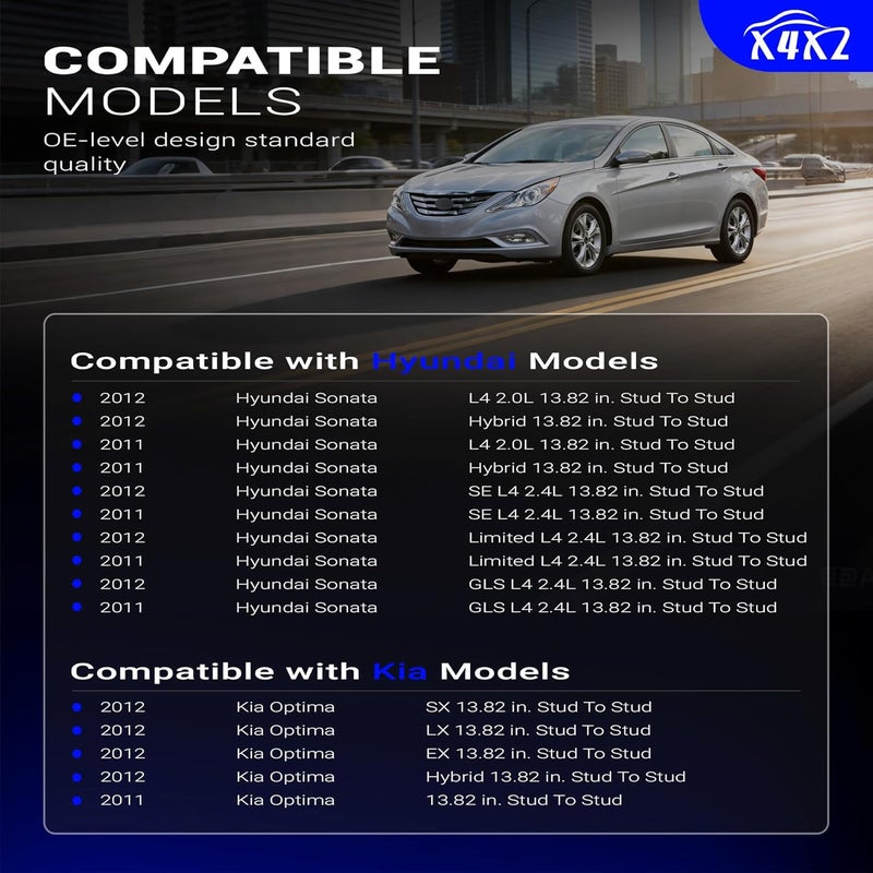 X4XZ روابط شريط الاستقرار الأمامي اليسرى واليمنى من سبائك الزنك والنيكل 13.82 بوصة لهيونداي سوناتا 2011-2012 كيا أوبتيما 2.0L 2.4L 2011-2012 548302T000 548402T000 K750610 K750611 - Image 2