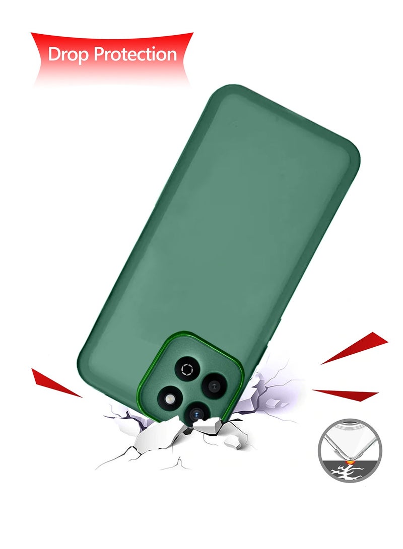 Wtech Honor X7c 4G 2024 Soft Transparent TPU Silicone Ultra Thin Phone Stylish Electroplated Camera Border Back Case Cover - Dark Green - Image 4