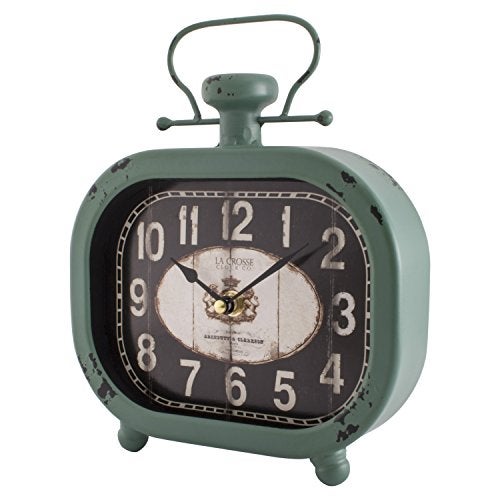 La Crosse Technology La Crosse 404-3425 Distressed Teal Metal Clock - Image 2