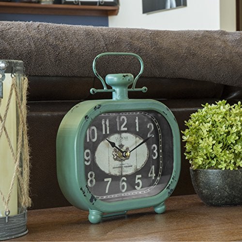 La Crosse Technology La Crosse 404-3425 Distressed Teal Metal Clock - Image 3