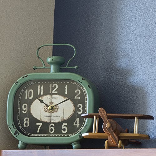 La Crosse Technology La Crosse 404-3425 Distressed Teal Metal Clock - Image 4