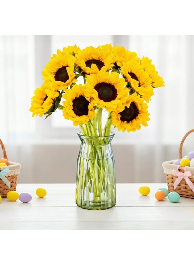 Benchmark Bouquets 10 Stem Sunflowers, Glass Vase Included, Gift Fresh Flowers for Birthday, Anniversary, Get Well, Sympathy, Congratulations, Thank You, Just Because - Image 3