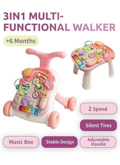 Beauenty 3 In 1 Baby Walker 6 Months and up Girls & Boys -Activity Center with Wheels for Toddlers  - Image 3