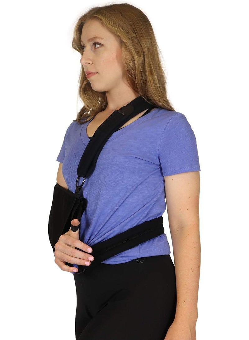 علاقة طبية للذراع ومثبت للكتف من مارس ويلنس - دعم احترافي لمفصل الكتف مع حزام خصر إضافي - قابلة للتعديل لحالات الكسور وإصابات الكوع - مقاس: كبير جداً (XL) - Image 2