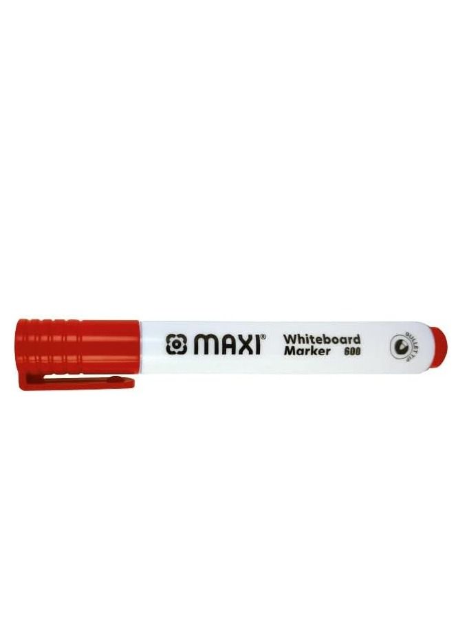 Maxi Maxi whiteboard marker bullettip wallet of4pcs,assorted colours blue,black,red,green, dry erase marker writes clear wipes out instant, 600-4  - Image 4