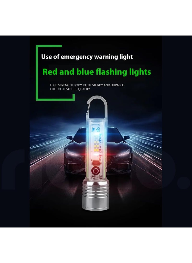 Ritmo Ritmo Flashlight with UV Red Blue Light Mini Portable Rechargeable LED Flash Light 8 Modes USBC Emergency Torch Light Flashlight USB Flashlight Rechargeable LED Torch Light  - Image 2