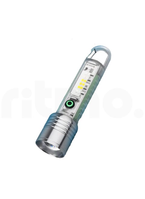 Ritmo Flashlight with UV Red Blue Light Mini Portable Rechargeable LED Flash Light 8 Modes USBC Emergency Torch Light Flashlight USB Flashlight Rechargeable LED Torch Light