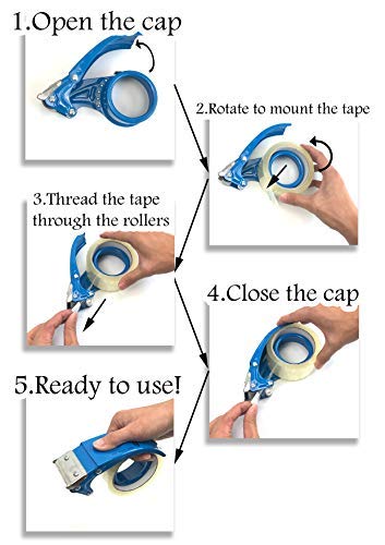 PROSUN Metal Handheld 2 Inch Tape Gun Dispenser Packing Packaging Sealing Cutter Orange - Image 4