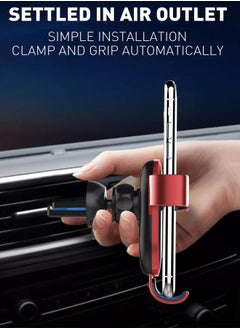 LDNIO Car Phone Holder Car for Air Vent 360 degree Rotate Metal Gravity Sensor Car Air Vent mobile phone Holder Black/Red  - Image 3