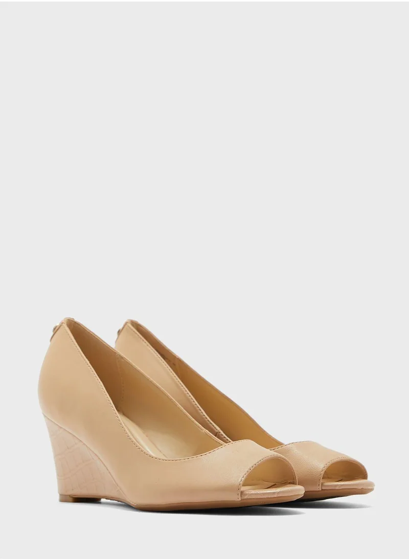 NINE WEST Cape9X9 Open Toe Mid-Heel Pumps